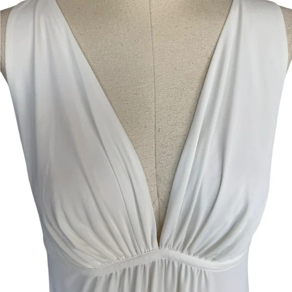 Natori White V-Neck Maxi Chemise Adjustable Strap Marilynn Monroe Style Gown - Picture 7 of 9